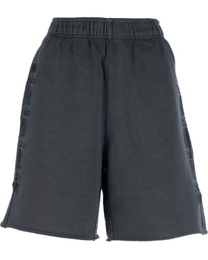 Pinko Logo-Print Track Shorts - Gray