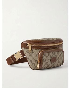Gucci Interlocking G Logo Monogram Belt Bag - Brown