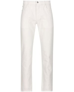 Loro Piana Logo Patch Straight-Leg Trousers - White