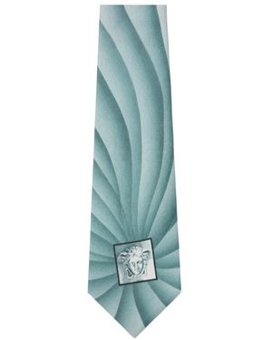 Versace Medusa Motif Tie - Blue