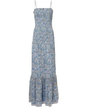 Veronica Beard Clem Floral Cotton And Silk Maxi Dress - Blue