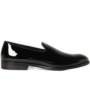 Doucal's Logo Patent Leather Loafers - Black