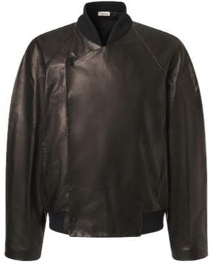 Fear Of God Leather Bomber Jacket - Black