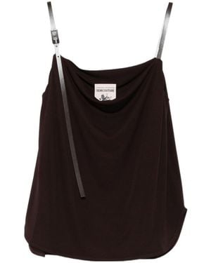Semicouture Kayly Buckle-Strap Top - Black
