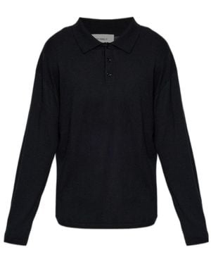 Lisa Yang Long-Sleeved Knit Polo Shirt - Blue