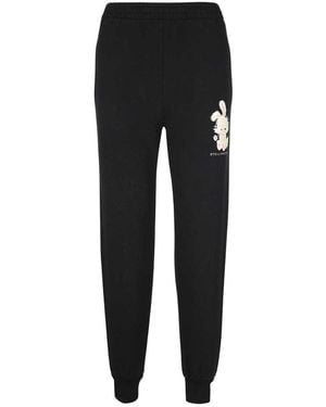 Stella McCartney Elasticated Waistband Tapered Track Trousers - Black
