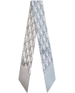Dior Jacquard Logo Skinny Scarf - White