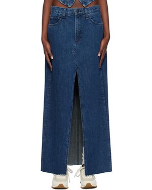 Rag & Bone Navy Avery Midi Skirt - Blue
