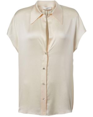 Vince Lapel Short-Sleeved Shirt - Natural