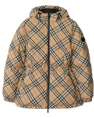 Burberry Vintage Checked Hooded Puffer Jacket - Metallic