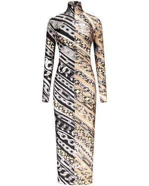 Area Long Sleeve Turtleneck Dress - White