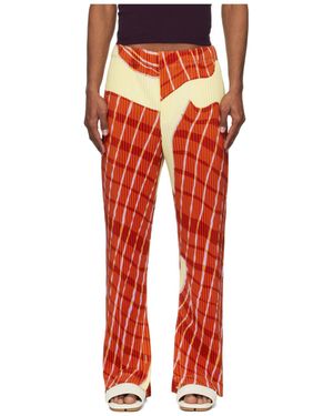 Homme Plissé Issey Miyake Elastic Waist Casual Pants - Red