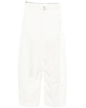 Sacai Belted Wide Leg Pants - White