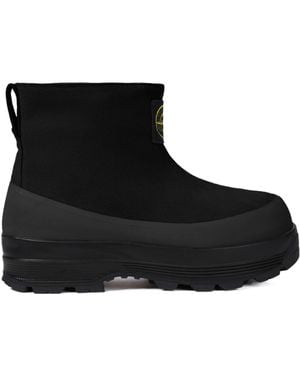 Stone Island Compass Patch Ankle Boots - Black