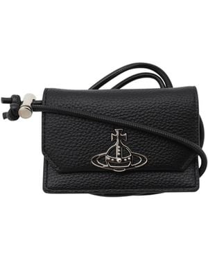 Vivienne Westwood Logo Plaque Foldover Top Wallet - Black