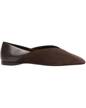 Max Mara Square-Toe Ballet Flats - Brown