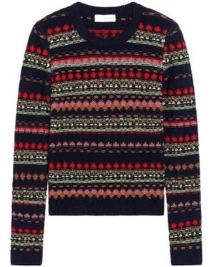 Dries Van Noten Patterned Knitted Jumper - Blue