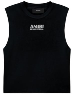Amiri Logo-Print Sleeveless Tank Top - Black