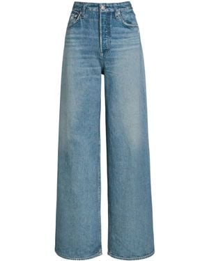 Rag & Bone Wash High-Waisted Wide-Leg Jeans - Blue