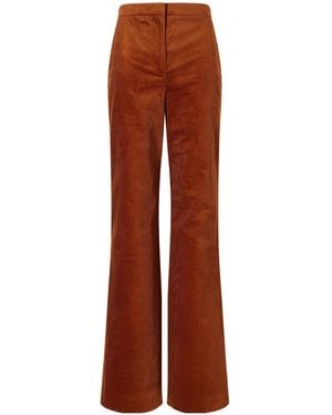 Veronica Beard Holt Cotton-Blend Corduroy Flared Pants - Brown