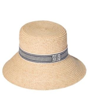 Miu Miu Logo-Detailed Hat - White