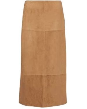Proenza Schouler Leather Midi Skirt - Brown