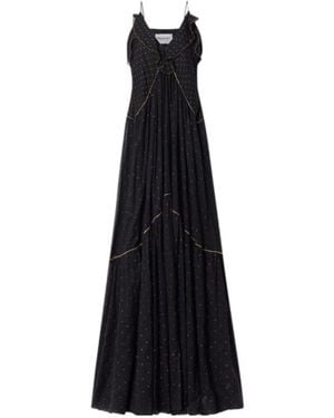 Isabel Marant Isabel Marant Étoile Dot Pattern V-Neck Maxi Dress - Black