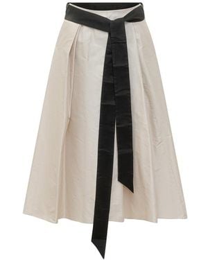 Max Mara Midi Skirt With Belt - Multicolour