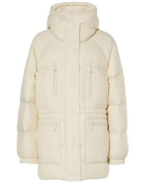 Yves Salomon Shearling-Trimmed Down Jacket - White