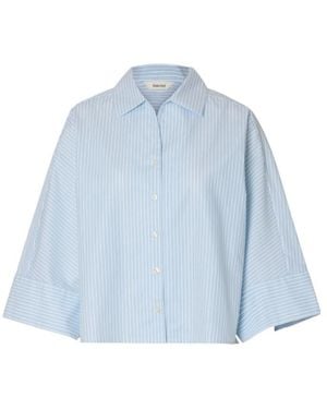 SELECTED Oversized 3/4 Sleeved Shirt - Blue