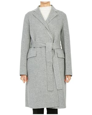 Theory Belted Wool Coat - Grey