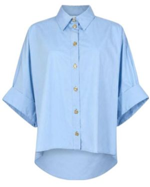 Liu Jo Button-Up Short-Sleeve Shirt - Blue