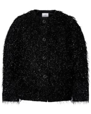 Erdem Lurex Fil Coupé Button Casual Jacket - Black