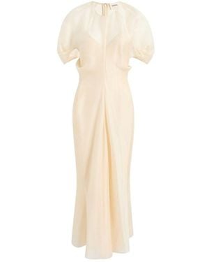 KHAITE Round Neck Dress - White