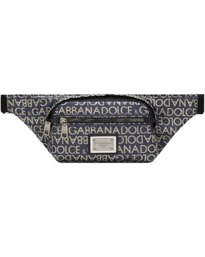 Dolce & Gabbana Small Jacquard Belt Bag - Gray