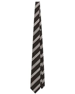 Dolce & Gabbana Striped Jacquard Tie - White
