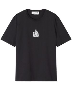 Lanvin Graphic Printed Crewneck T-Shirt - Black
