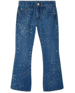 Versace Star-Print Flared Jeans - Blue
