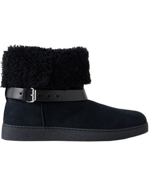 Isabel Marant Buckled Leather And Shearling-Trimmed Suede Ankle Boots - Black