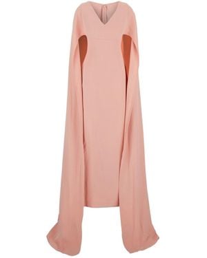 Solace London London Draped V-Neck Dress - Pink
