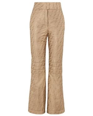 Fendi Monogrammed High-Waisted Ski Pants - Natural