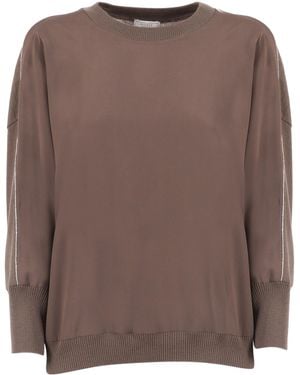 Peserico Shimmer Detail Knitted Jumper - Brown