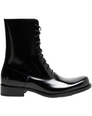The Row Kai Lace Up Ankle Boots - Black
