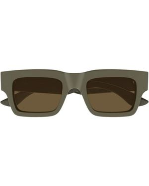 McQueen Eyewear Square Frame Sunglasses - Green