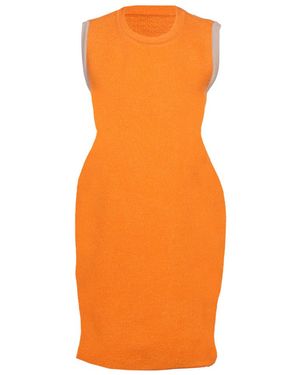 Jacquemus Sorbetto Contrast-Trim Knitted Mini Dress - Orange