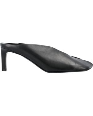 Jil Sander Square-Toe High-Heel Mules - Black