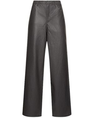 ROTATE BIRGER CHRISTENSEN Weaved Printed Casual Trousers - Grey