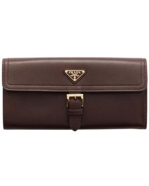 Prada Large Nappa Leather Wallet - Brown