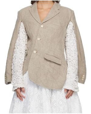 Comme des Garçons Long-Sleeved Suit Jacket - White