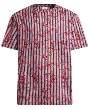 Etro Cotton T-Shirt With Bird Pattern - Red